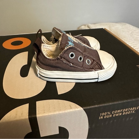 Converse All Star Infant Toddler Size 2 Brown Slip On Sneaker Shoes 7T080 - Picture 4 of 6